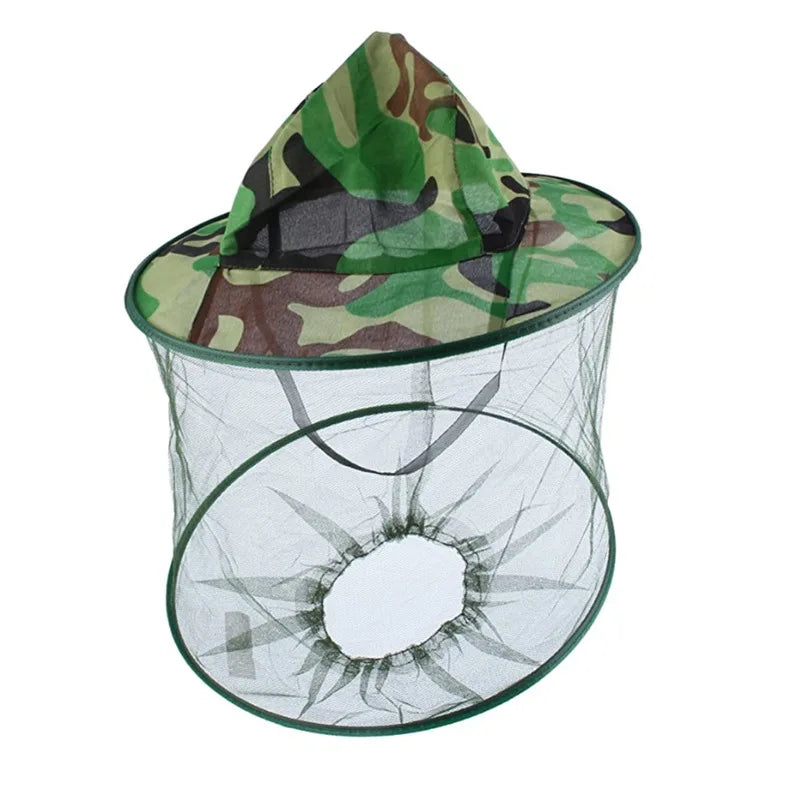 Camouflage Beekeeping Protective Bee Hat Insect Mesh Face Hat Anti-Mosquito Shawl Hat Outdoor Fishing  Face Mask Hat