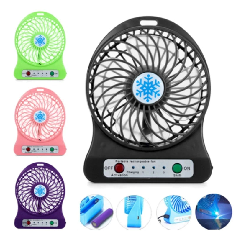 Portable Rechargeable Mini Fan Air Cooler Mini Desk Fan USB Cooling Rechargeable Handheld Fans