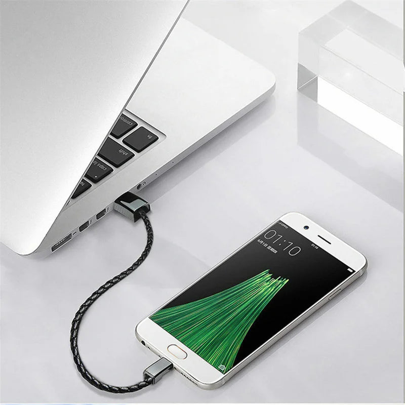 Xiaomi Bracelet USB Fast Charging Data Cable Type-C Bracelet Alloy Leather Wrist Strap iPhone Android Charging Cable USB Wires