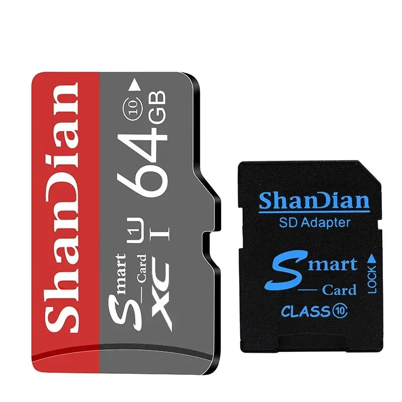 SHANDIAN Smart SD Card 32GB High Speed Class 10 8GB 16GB 32GB Free Card Reader 64GB Mini SD Memory Card TF Card for Smartphone