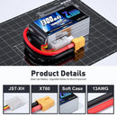 2pcs Zeee 3S FPV Drone Battery 11.1V 120C 1300mAh Softcase with XT60 Plug for RC Car Airplane Boats Racing Models Lipo Parts
