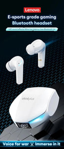 Choice Lenovo XT53 Earphone Wireless Bluetooth 5.4 Headphones Low Latency Gaming Headset Noise Reduction LED Display Earbuds New