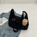 Women Japan Style Hobo Crossbody Bag Large Capacity Ins Style Versatile Embroidery Shoulder Bag Waterproof Commuter Bag