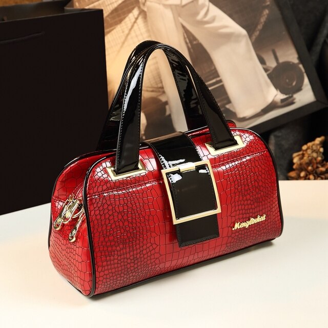 Mother Bag New Fashion Women Handbag Shoulder Messenger Middle-aged Leather Female Bag Crocodile Pattern Portable Boston Bags