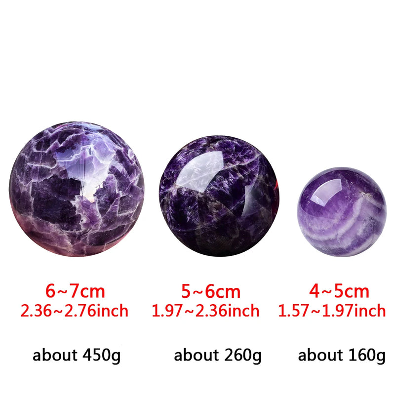 Natural Crystal Ball Fantasy Amethyst Crystal Ball Decoration Polished Home Decoration Exquisite Crafts Gifts Souvenirs Collecti