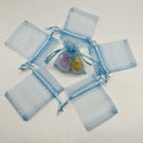 Sky Blue Gift Bag, Drawstring Organza Bag, Wedding Packaging, Jewelry Storage Bags, Mesh Sachet Pouch, 100Pcs