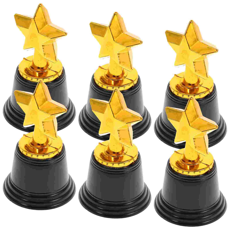 Toyvian Christmas Gifts Mini Star Award Trophy Pack 12 Bulk Gold Trophies Kids Party Favors Competitions Ceremony Appreciation