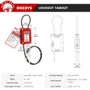 Adjustable Universal Safety cable padlock-Red,2 Keys,Nylon body,PVC coating Stainless Steel Cable,Built-in Lock Cylinde,3 Tags