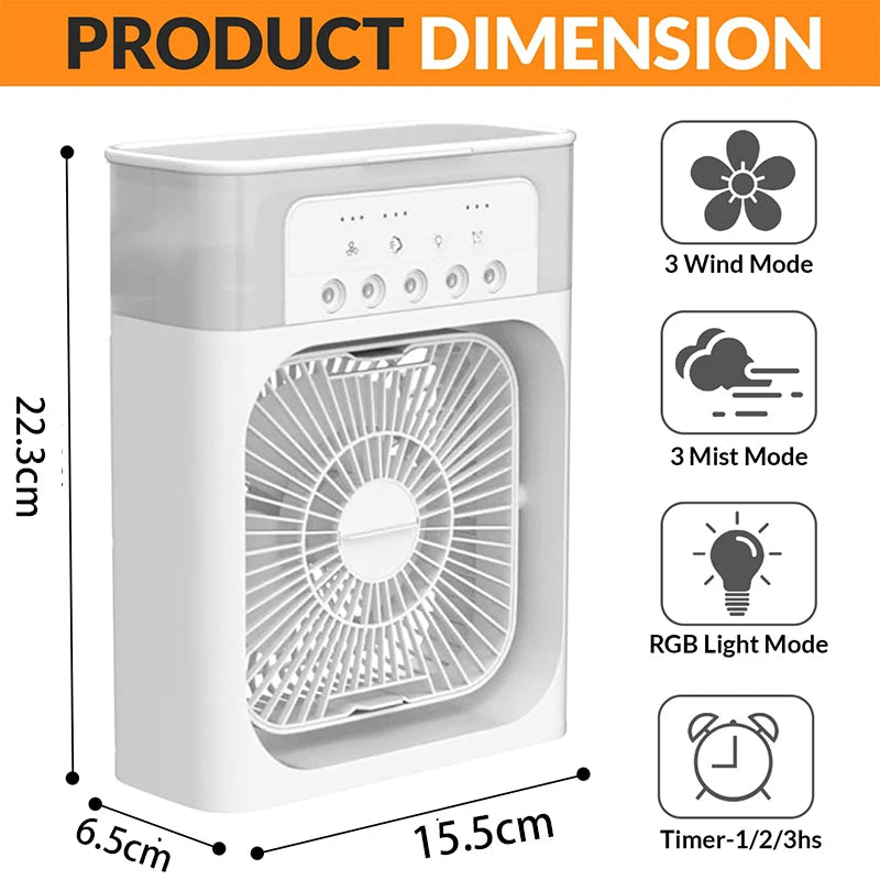 5V Wall Mount Tower Motor Fan Air Cooling Fan Water Cooler 3sped Table Plastic 3 Adjust Speed DC 5V