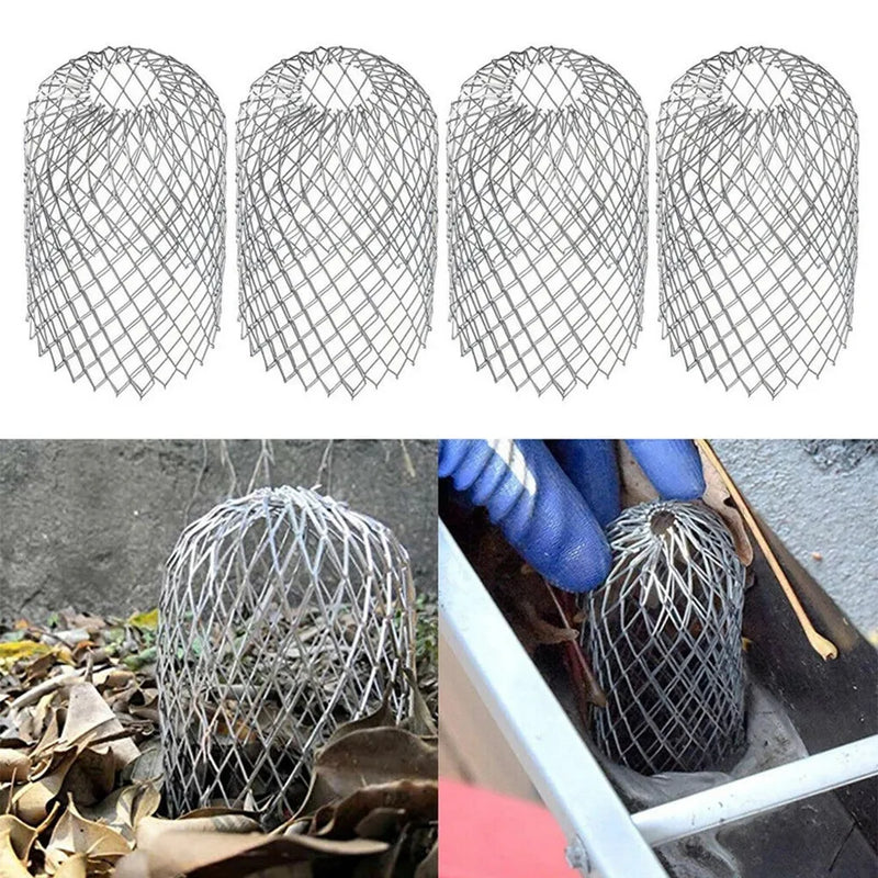 Rain Leaf Gutters Roof Guard Filters 3 Inch Expand Aluminum Strainer Stops Blockage Leaf Drains Debris Drain Net Gutter Cover