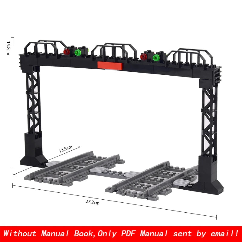 MOC Creative Expert City Train Traffic lights Railing Crossing Railway Express Bricks Building Blocks DIY Toys for Kids gifts