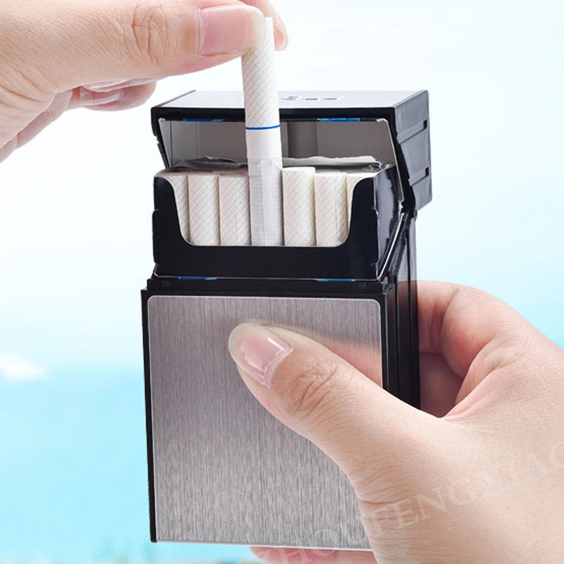 FOCUS Upgrade Version Cigarette case holder 20pcs Cigarette Capacity Cigaret Box Smoking Accessary And card box Gift for Men