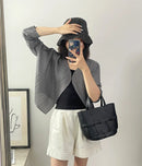 Miyake Pleated Solid Color Top 2025 Summer New Casual Versatile Commuter Long-sleeved Cardigan Jacket