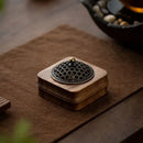 Walnut Wood Incense Burner Household Moxibustion Base Indoor Sandalwood Incense Holder Mugwort Pillar Incense Burner Decoration