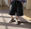 2025 Spring and Summer New Korean Edition Boys' Loose Pants Children's Fashion Versatile Vintage Shorts Mid Length