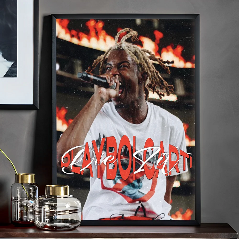 Rapper Playboi Carti Poster Self-adhesive Art Poster Whitepaper Prints Posters Artwork Aesthetic Art Wall Painting