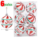 6cm Weihnachtsbaumkugel Bunte bemalte Kugeln Hängende Anhänger Ornamente Weihnachten Neujahr Party Heimdekoration Zubehör