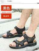 New Fashion Summer Leisure Men Shoes Beach Sandals High Quality Genuine Leather Sandals Soft Large Size Men's Sandals Size 38-48