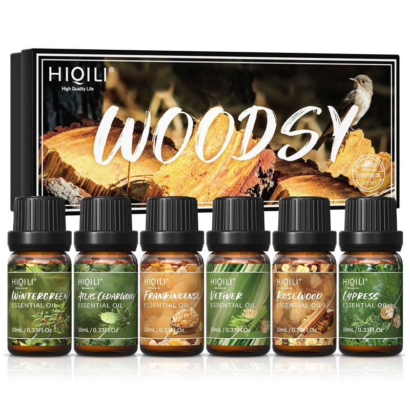 HIQILI Fragrance Oil Set, 6 PCS*10mL Pure Perfume Oil Set for Gift Aromatherapy Diffuser DIY Perfume Candle Soap Making