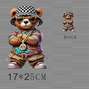 Playful Bear Ironed Sticker Clothes DTF Halloween Thanksgiving Fashion T-shirt Hoodie DIY Jacket Patch Heat Transfer Sticker