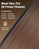 SUNLU 2KG Multiple Wood Filament Wood Texture PLA 3D Printer Filament 1.75MM 1kg/Spool Filament Fit Most FDM 3D Printers