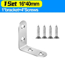 Stainless Steel Corner Bracket L Right Angle Connector Brackets Furniture Cabinet Fastener Corner Brace Shelf Support with Screw