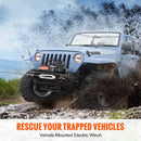 SucceBuy 4500lbs ATV/UTV Electric Winch Nylon/Steel Rope Winch with Wireless/Wired Remote for Truck Car Towing Jeep Off-Road SUV