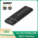 Samget M.2 NVME Solid State Drive External Enclosure 2230/2242/2260/2280 M.2 to USB C Case 10Gbps Type A + Type C For M/M+B Key
