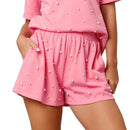 Women s Stylish Denim Shorts with Frayed Hem and High Waist Design Casual Loose Fit Summer Shorts with Elastic Waistband