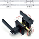 Black Door Handle Door Handle Lock Square Channel Privacy Mask Interior Bedroom Room Bathroom Lock Home Lock