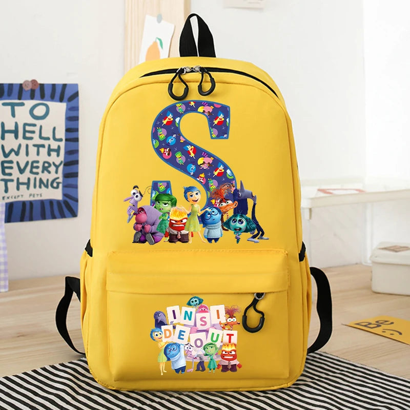 New Inside Out 2 School Bags Cartoon Letter Printed Kids Backpack Large Capacity Children School Backpack Boys School Supplies