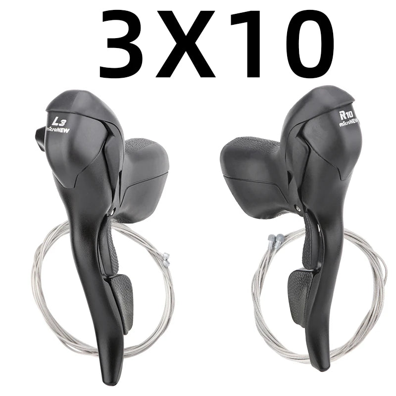 microNEW Road Bike Bicycle Shifter 2*10 Speed For 22.2-23.8mm Handlebar 7/8/9 Speed Dual Control Levers