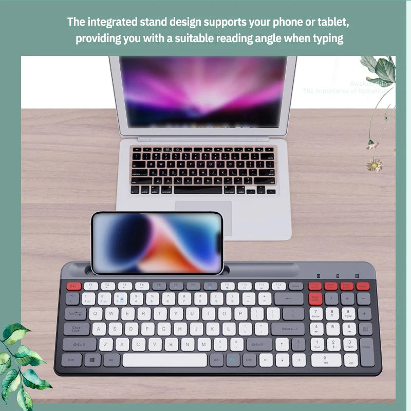 2.4G Wireless Bluetooth Keyboard with Number Pad Wireless Keybaord with Card Slot for Android IOS Desktop Laptop PC