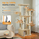 Big Cat Tree for Large Cats Robust Cat Tower with Several Levels Cat House Climbing Tree with Hammock 11 Sisal Posts Large Perch