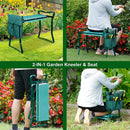 2-in-1 Garden Knee Bench Seat Portable with Tool Pouch Foldable Gardening Stool EVA Pad Ideal Outdoor Gardening and Yard Work