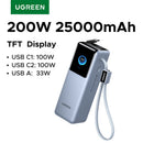 UGREEN Nexode Pro 200W 25000mAh Power Bank Retractable Cables Portable PD External Battery PowerBank for Laptop Fast Charge