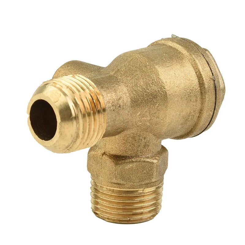 1/2" X 1/2" X 1/8"-Inner Direct Air Compressor Check Valve Air Compressor 3-Port Brass Male Threaded Check Valve Connector Tool