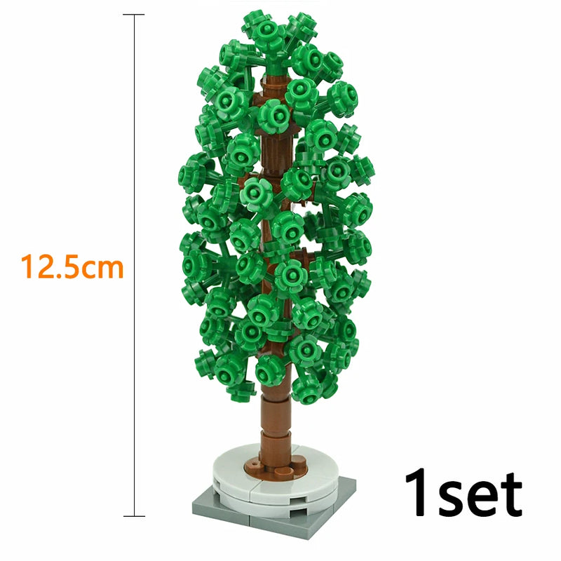 Trees Building Blocks City MOC Pine Tree Plant Set Spruce Farm Street Scene Garden View Assembly 3778 Bricks Educational Kid Toy