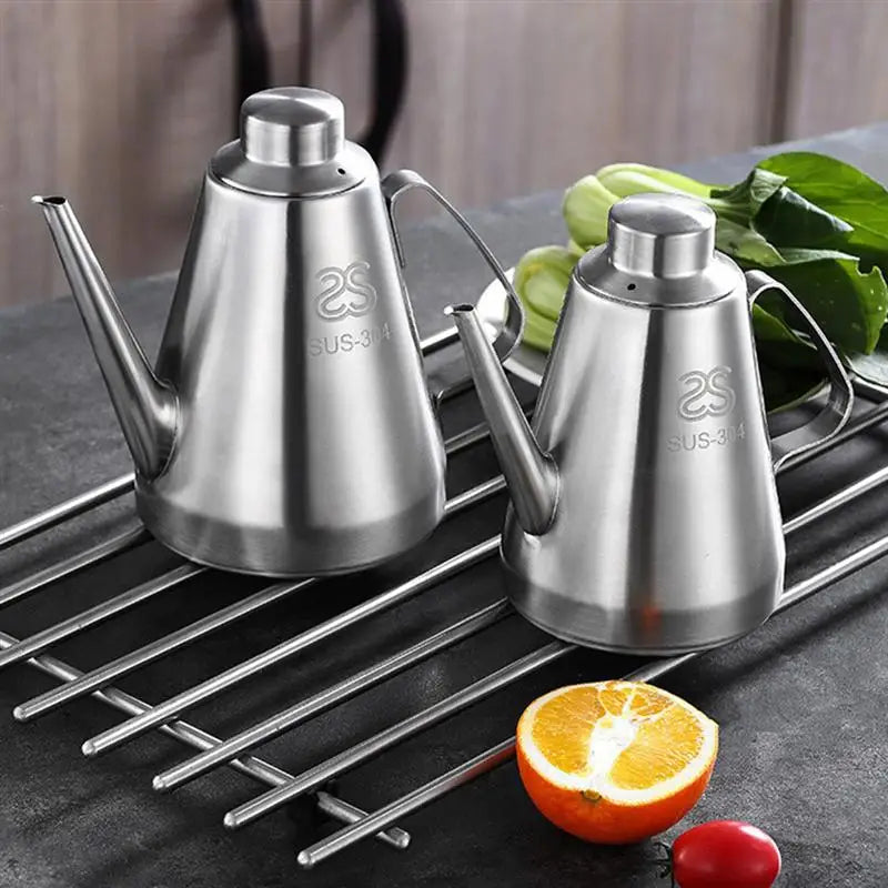 Oil Bottle Dispenser Vinegar Olive Pot Sauce Container Can Storage Drizzler Kitchen Cooking Bottles Pourer Stainless Jar