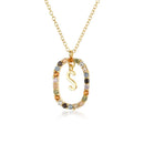 ANDYWEN 925 Sterling Silver Gold Letters A - Z  Initial M S C K Alphabet Pendente Long Chain Necklace Say My Name Fine Jewelry