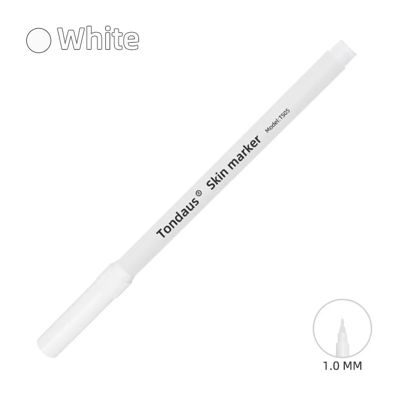 Eyebrow skin marker pen white surgical accessory with measuring ruler and microblading positioning
