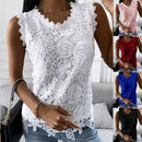 Sommer Elegante Blumen Spitzenweste Mode Damen Jacquard Ärmellose Tops Lässige Damen Vintage T-Shirt Camisole Halter Top 19312
