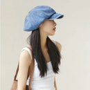 Vintage Washed Denim Newsboy Cap Women Octagonal Hat Spring Autumn Artistic Painter Berets Cap Newsboy Cap