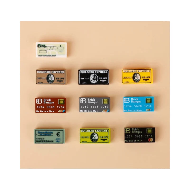 MOC Building Blocks Figures Accessories Cash Dollar Coin Bag Model Gold Silver Bar Colored Diamond Treasure Box Series Coffer