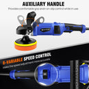 1400W Electric Car Polisher with Handle, Rotaty Buffer, 800-3500 RPM, 6 Variable Speed, 150 and 180mm Polishing Plate