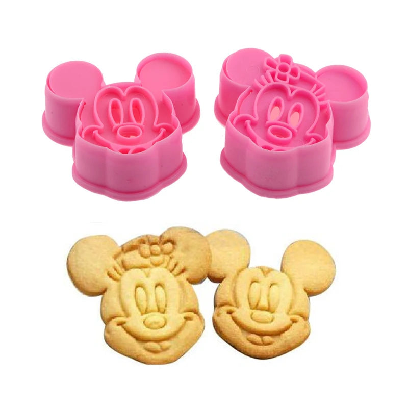 Disney Mickey Mouse Cartoon Baking 3D Mold Diy Baking Cookie Cake Rice Ball Mold Plastic Mold Birthday Party Decoration Toy Gift