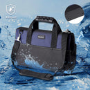 Reniteco 16 inch Tool Bags Heavy Duty Organizer Bag For Work Tools, Fabric Tool Tote, Multi-Pockets Wide Mouth Soft Bottom Blue