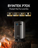 BYINTEK BOOK 1 P70X Portable Built-in Battery 4K Support 3D Wifi for Outdoor Movie Night Home Theater Projectors