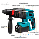 26MM Brushless Electric Hammer Drill Multifunctional Cordless Rotary Hammer Impact Drill Power Tool For Makita 18V Battery