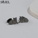 Lovely Moon Cat Earrings for Women Kids Multiple Mini Stainless Steel Stud Earring Animal Kitten Jewelry Girls boucle d'oreille
